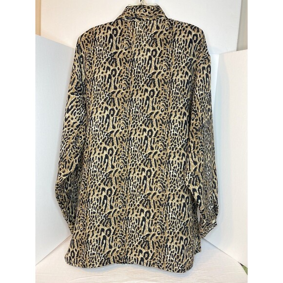 Vintage Truffles by YB Leopard | Animal Print Button Up Blouse Size XL? - Picture 12 of 14